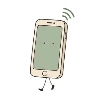 通信を準備したスマートフォンをイメージしたイラスト