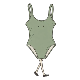 海やプールで使う水着をイメージしたイラスト